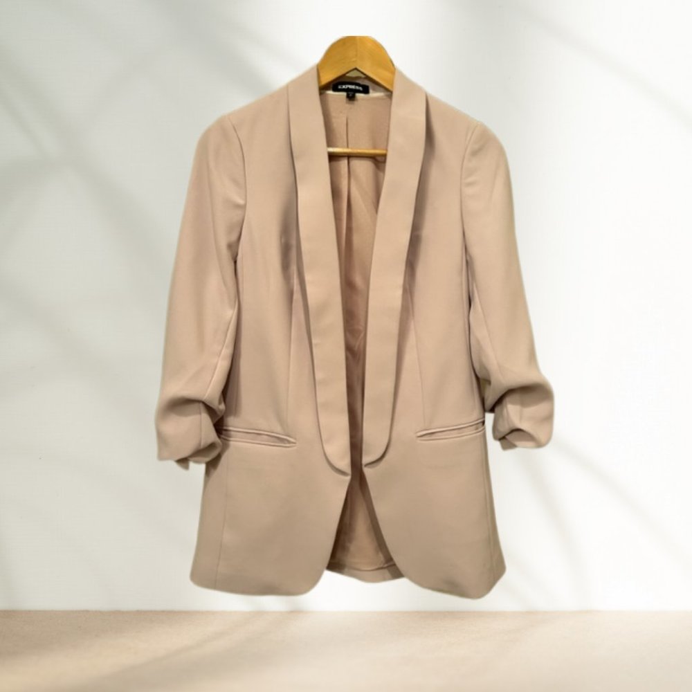 Express : Oversized Blazer - Pale Pink